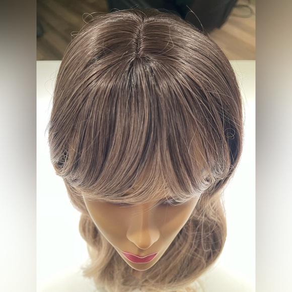 HAIR, 26”+ long, straight, with bangs, Ombre brown to ash shade - Picture 7 of 10